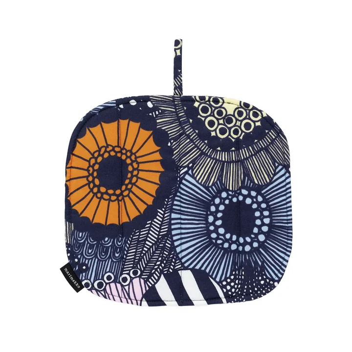 Marimekko - Siirtolapuutarha Topflappen, weiss / hellgelb / orange / hellblau