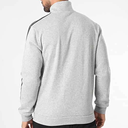 Ensemble De Survetement A Bandes 3 Stripes IA3073 Gris Chiné Noir
