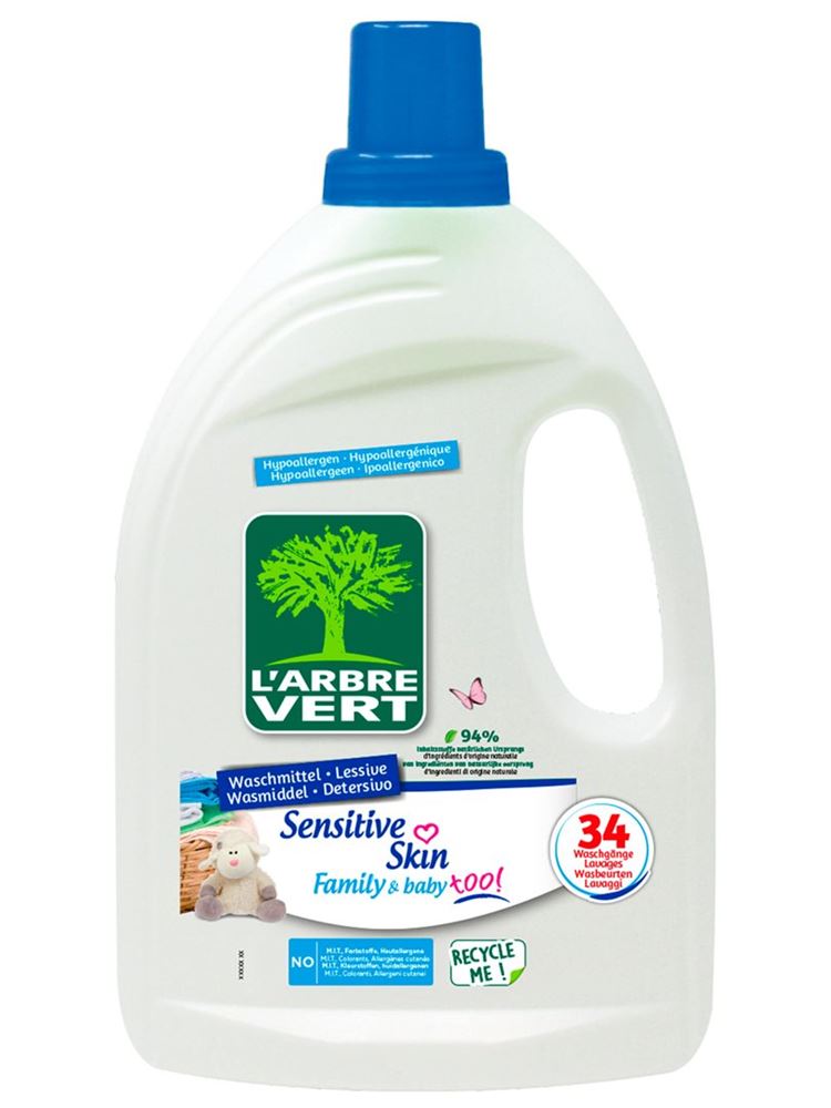 L'ARBRE VERT Öko Flüssigwaschmittel<br>1.53 l, Flasche, flüssig, empfindliche Haut