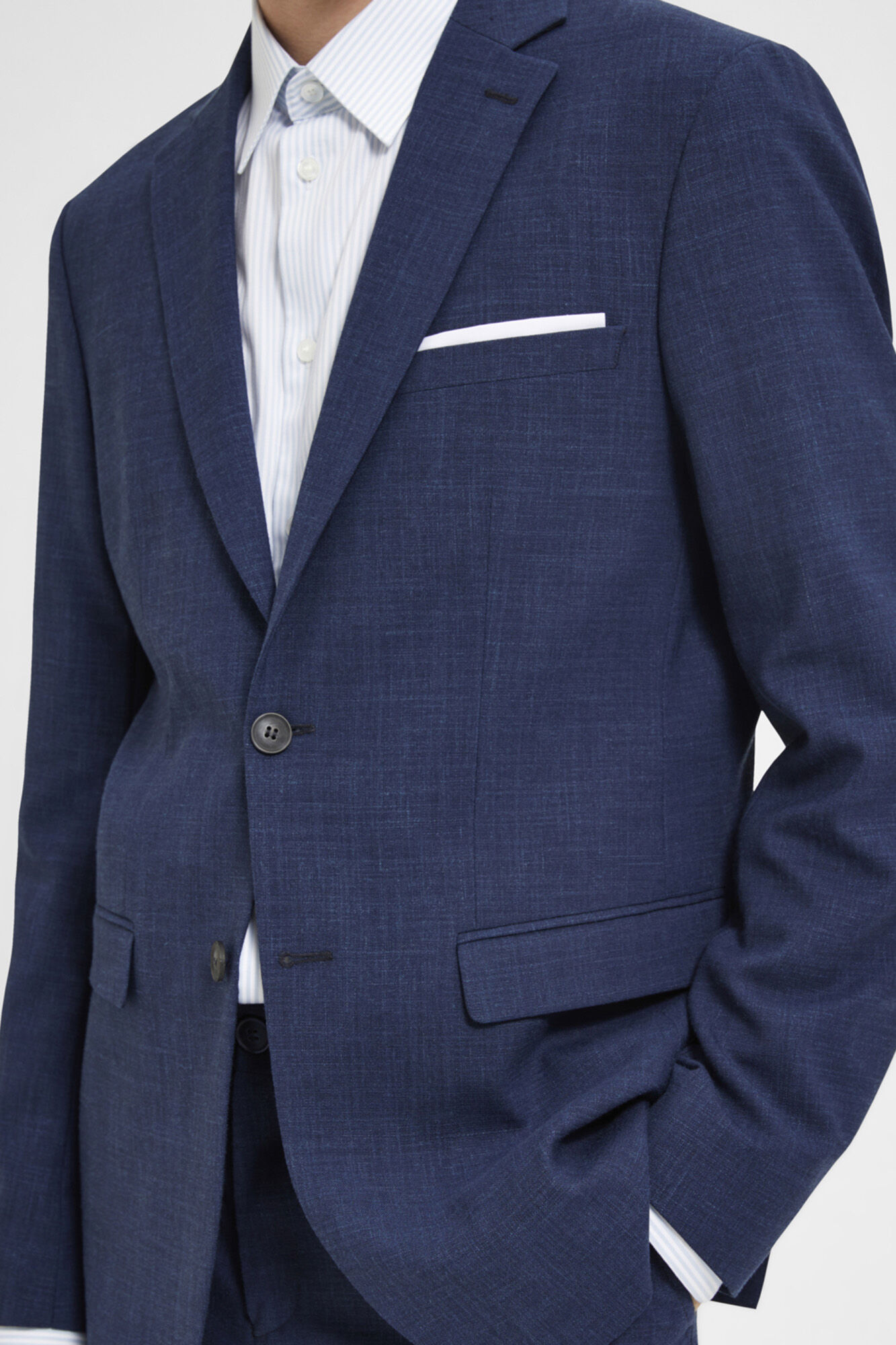 Americana de lino slim fit - Azul marino