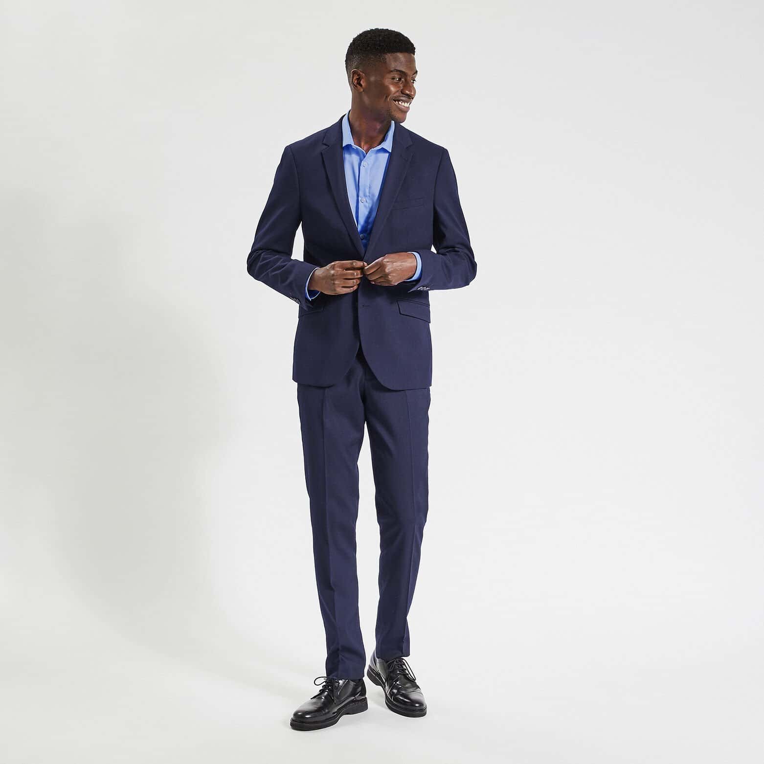 Pantalon de costume coupe slim Bleu Marine