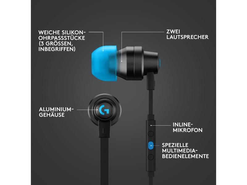 Logitech Headset G333 Gaming Schwarz Gaming-Ohrhörer für klare Kommunikation auf PC, Konsolen und Mobilgeräten