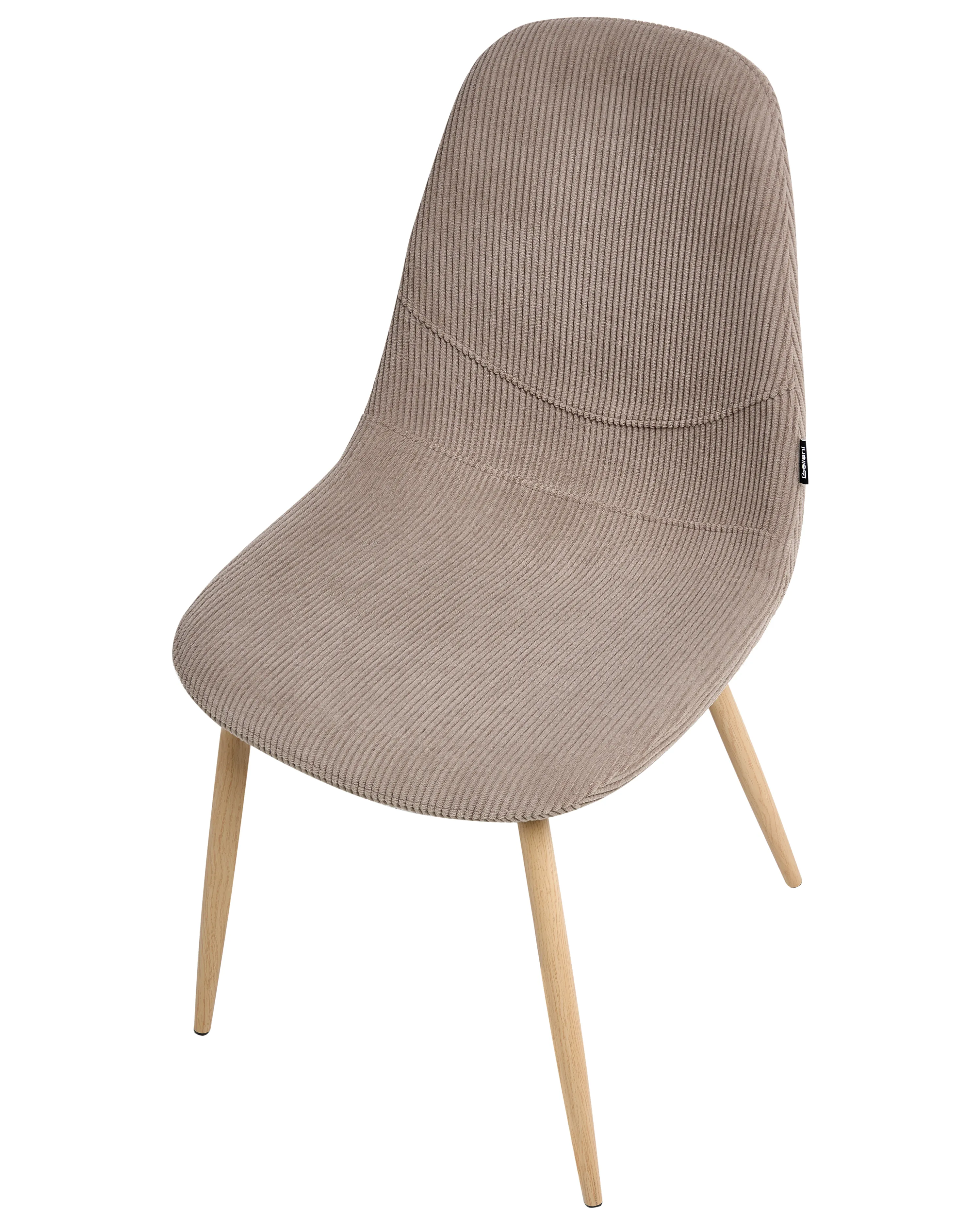 Set van 2 eetkamerstoelen HILDEN Corduroy Taupe