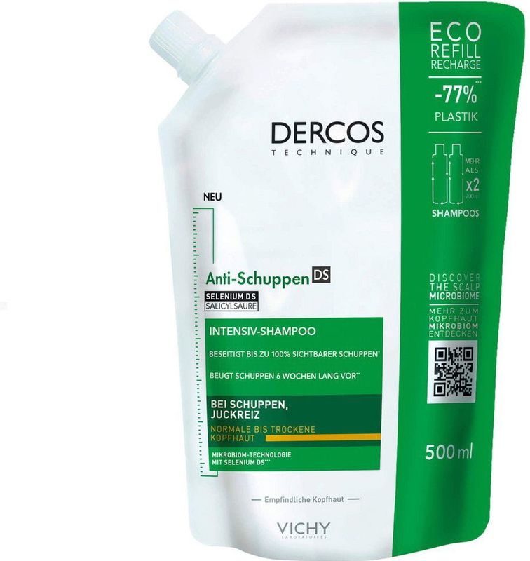 Vichy Dercos Technique Anti-roos DS Shampoo Navulling - voor droog haar - 500 ml