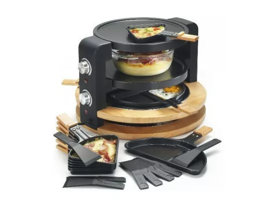 Kitchen Chef Appareil à raclette 8/10 personnes 1500w + gril + crêpière - kcwood.8.super