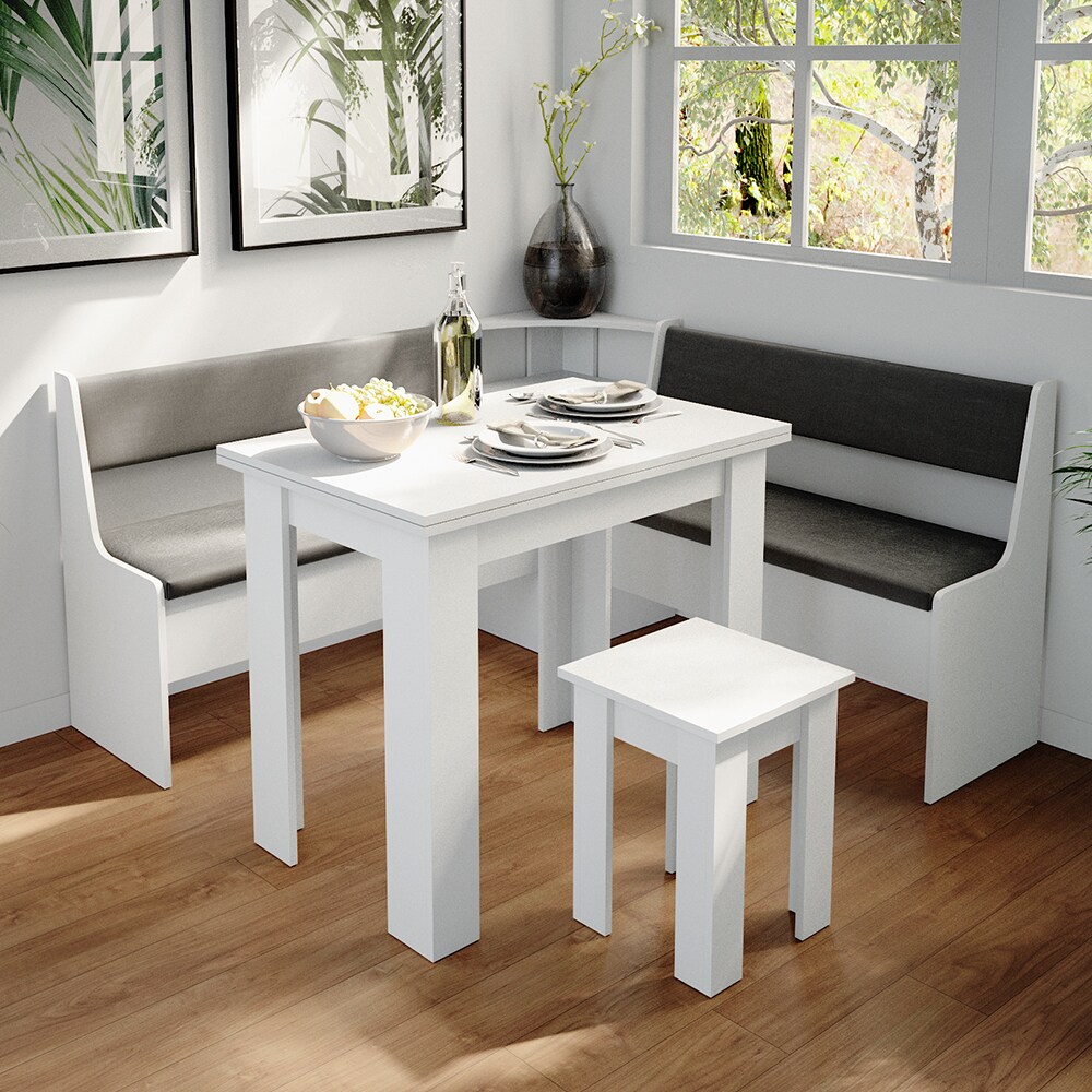 Vicco Eckbankgruppe Roman Weiß 150x150cm Esszimmergruppe Eckbank Sitzgruppe