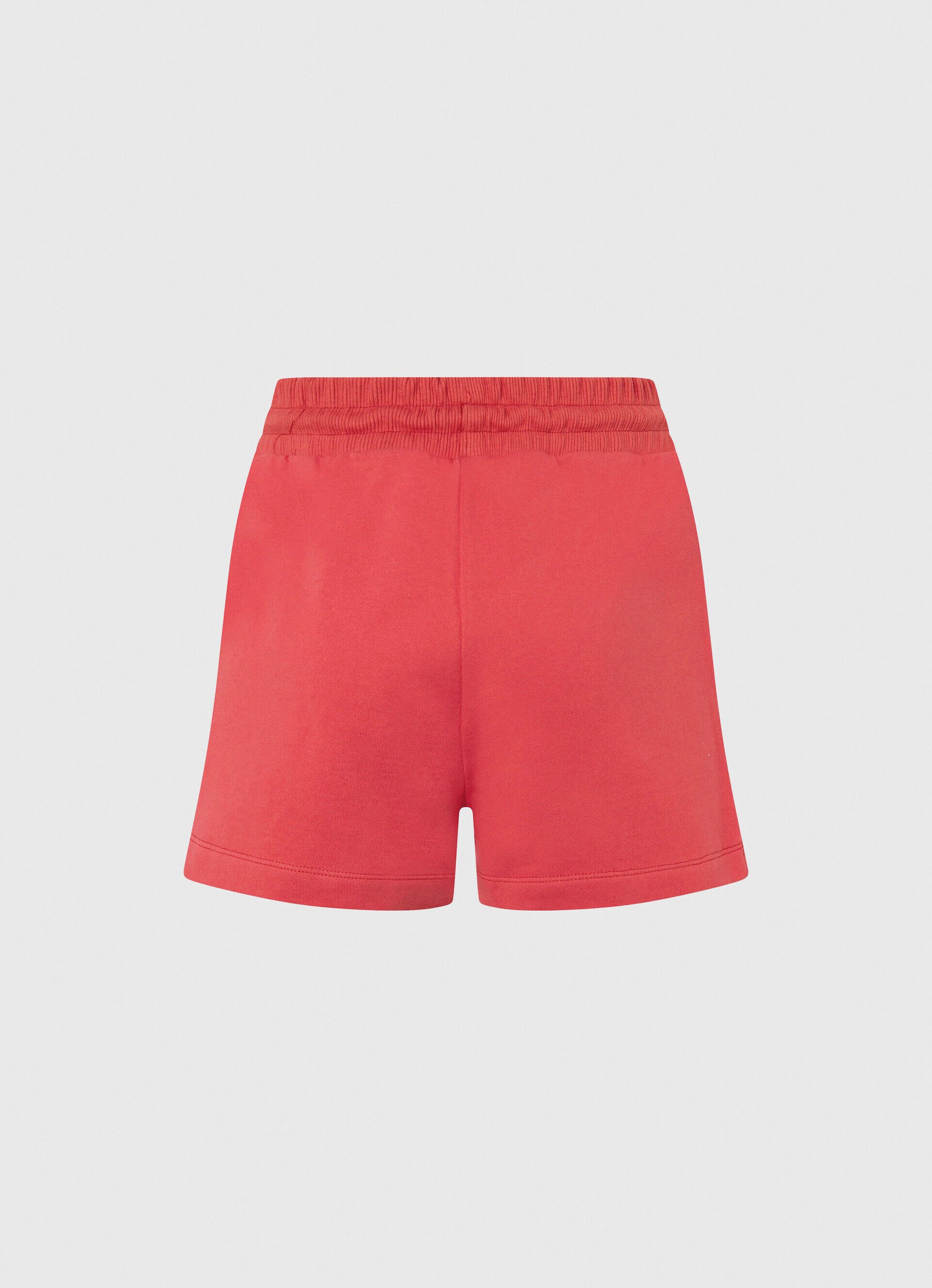 Shorts de algodão com cintura ajustável - vermelho estúdio