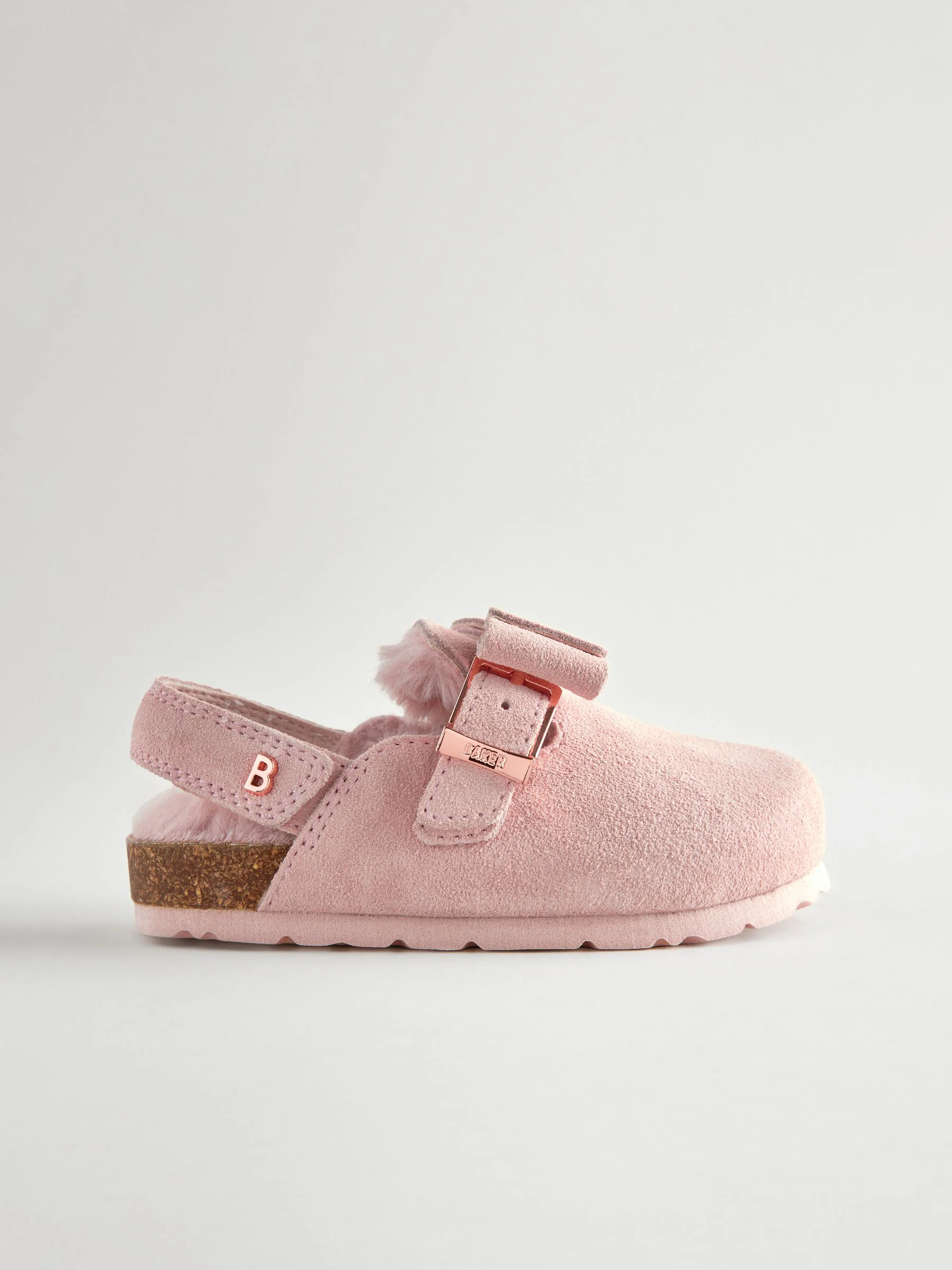 Roze - Baker by Ted Baker muilklomp-pantoffels met strik voor meisjes