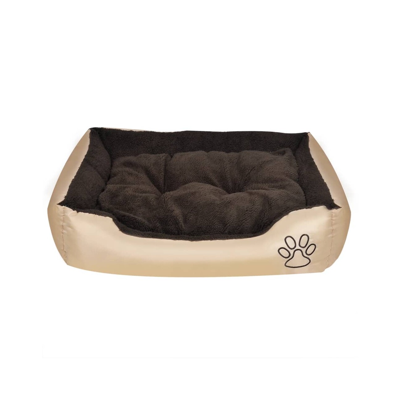 VidaXL Hundebett beige und dunkelbraun 48 cm, 48 cm, 18 cm
