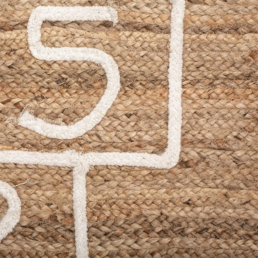 Tapis de chambre en jute Marelle 80 x 150 cm