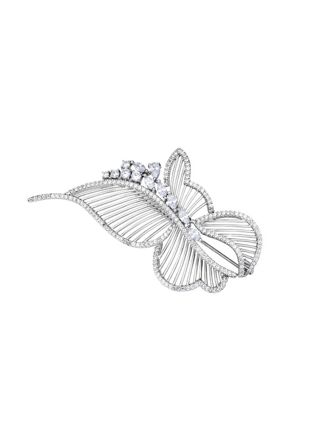 Filigrane Anstecknadel Schmetterling mit synth. Zirkonia