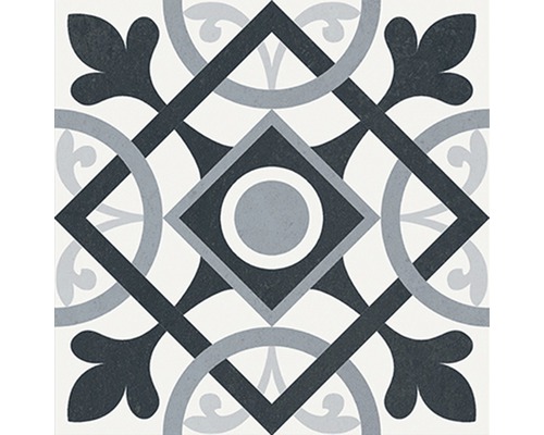 Porseleinen wand- en vloertegel Heritage taco zwart in 76 verschillende designs 16,5 x 16,5 cm