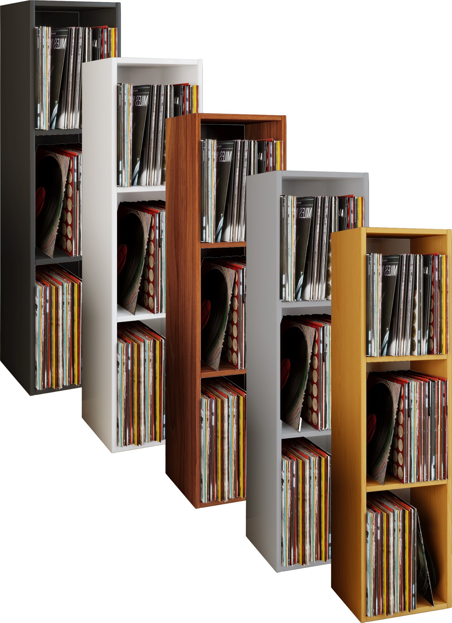 VCM Holz Schallplatten LP Stand Regal Archivierung Ständer Aufbewahrung Platto 3fach