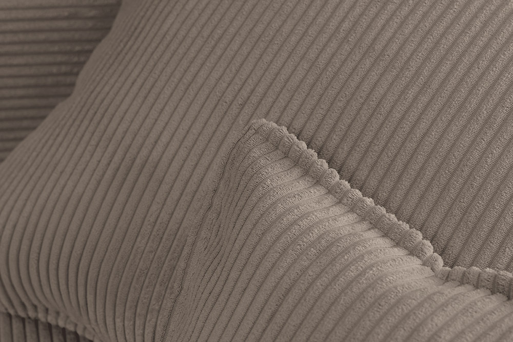 XXL Wohnlandschaft LODGE 315cm greige Cord Sofa mit Schlaffunktion und Stauraum