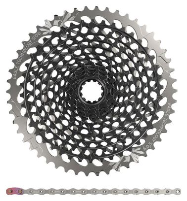 Pack Cassette Sram X01 Eagle XG-1295 10-50 Dents 12V Noir   SRAM Chaine PC X01 Eagle 12 Vitesses avec Power Lock