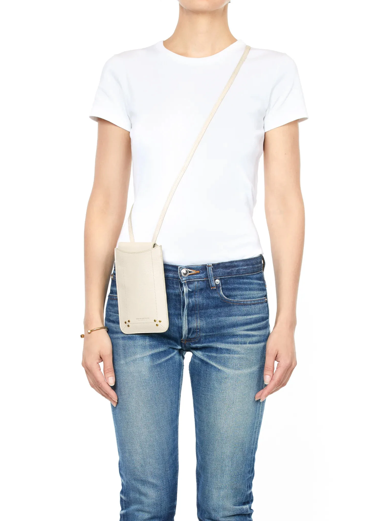 Etui pour téléphone en cuir | Beige