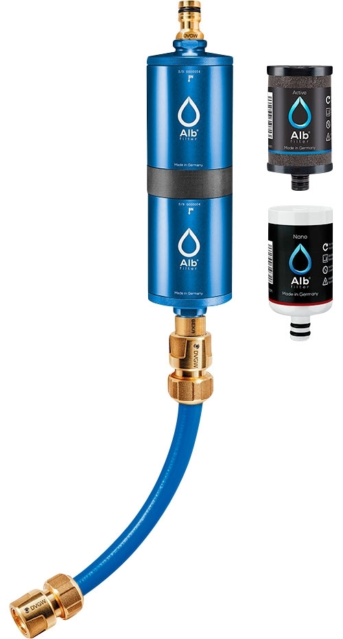 Alb Filter FUSION Active Nano Trinkwasserfilter - Camping-Set: Mobil mit Koffer - Blau