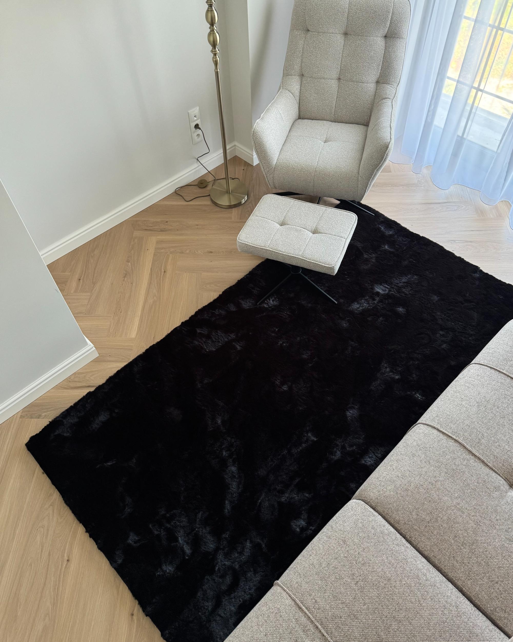 Kunstbontkleed MIRPUR Zwart 160 x 230 cm