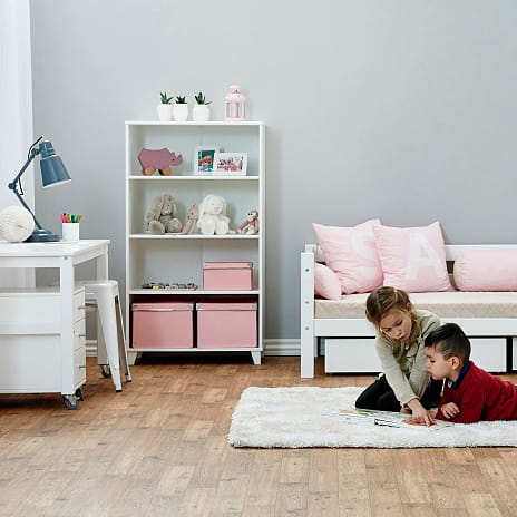 Hoppekids Peter bogreol m. 3 hylder - hvid