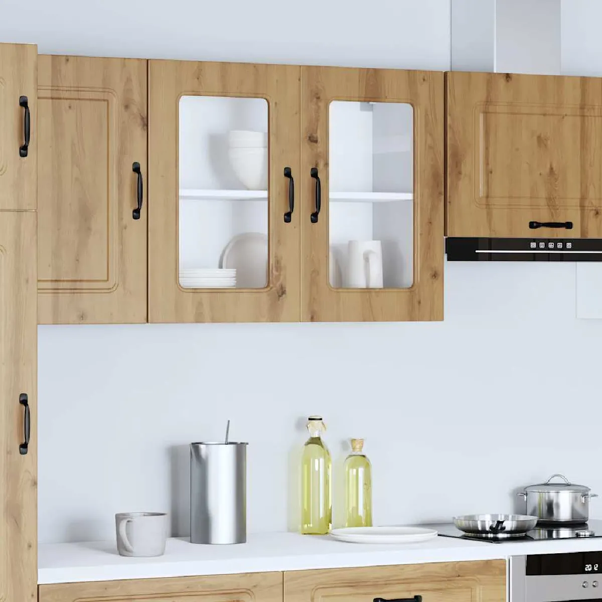 vidaXL Armoire murale de cuisine porte verre Kalmar