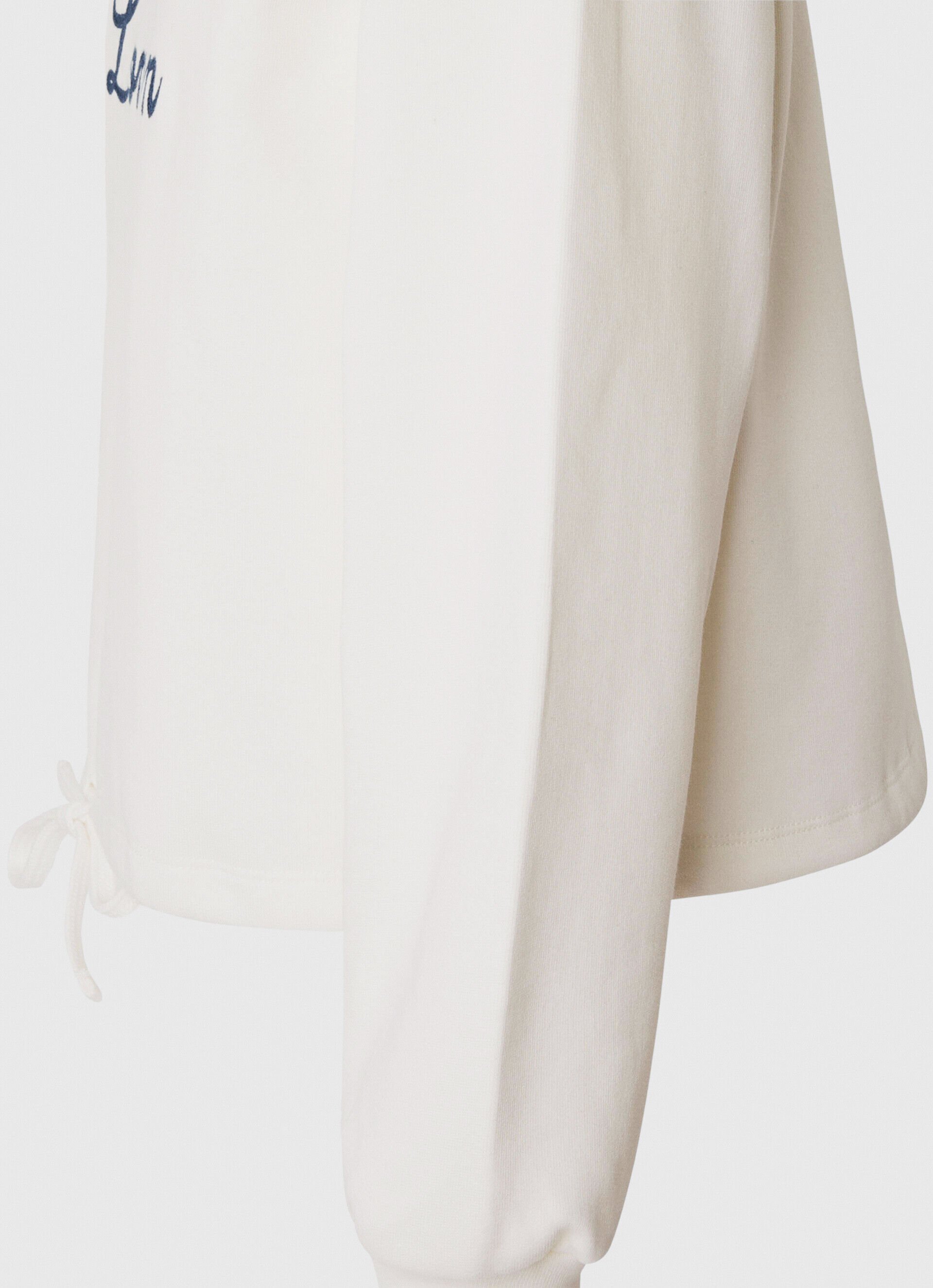 Moletom de algodão com logo bordado - branco mousse
