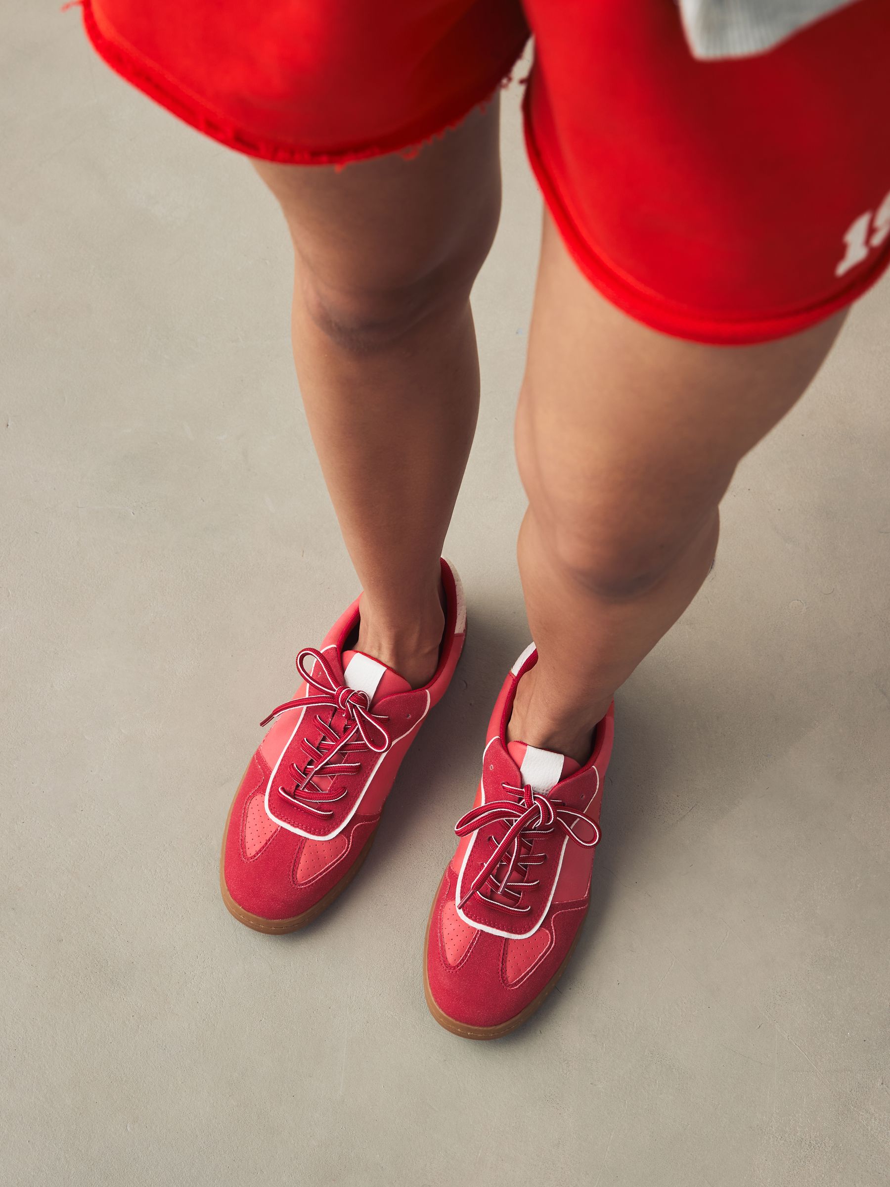 Rood - Sneaker met veters