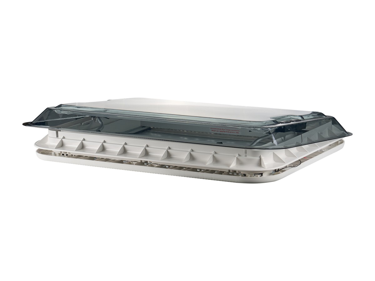 Aoyi Skylight LED 70x50 dakluik met permanente ventilatie - Smoke