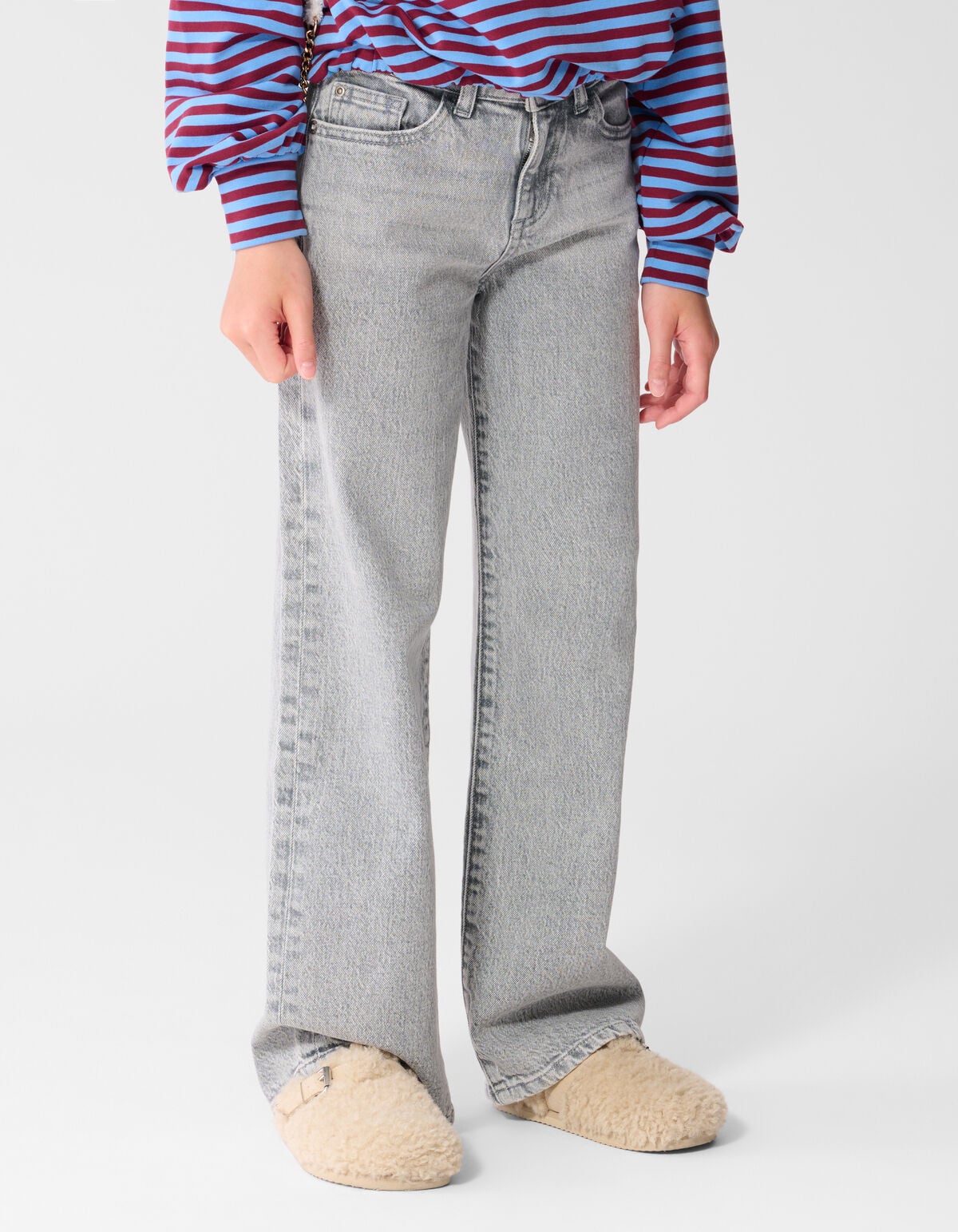 Wide Leg Fit Jeans Grijs