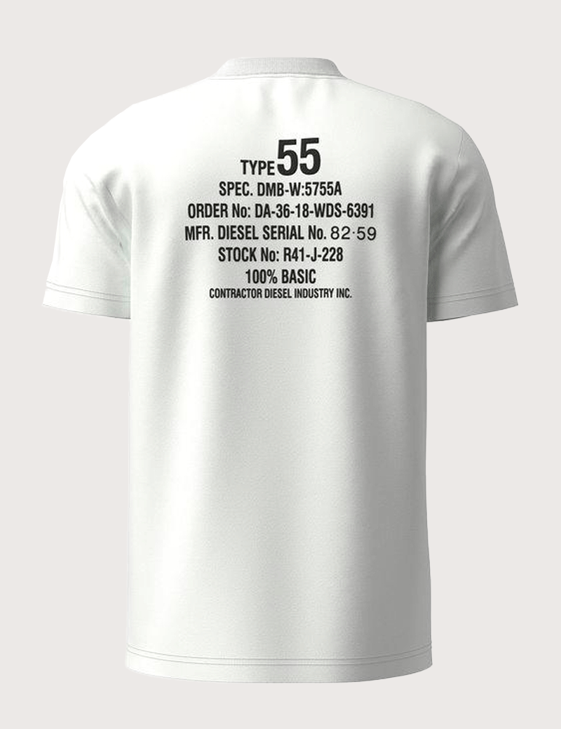 DIESEL T-SHIRT HOMME DIEGOR LOGO CŒUR ET DOS BLANC