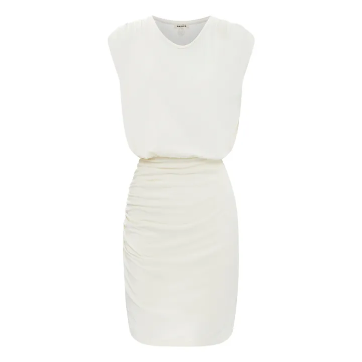 SMALLABLE BASICS Robe Drapée Femme Coton Bio | Blanc cassé