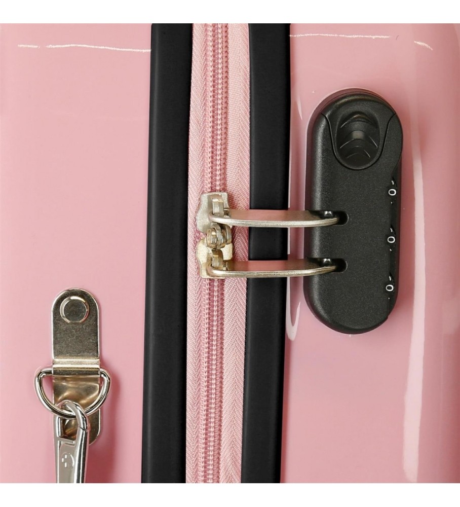 Mala infantil Disney Minnie Nova York com 2 rodas multidirecionais, rosa