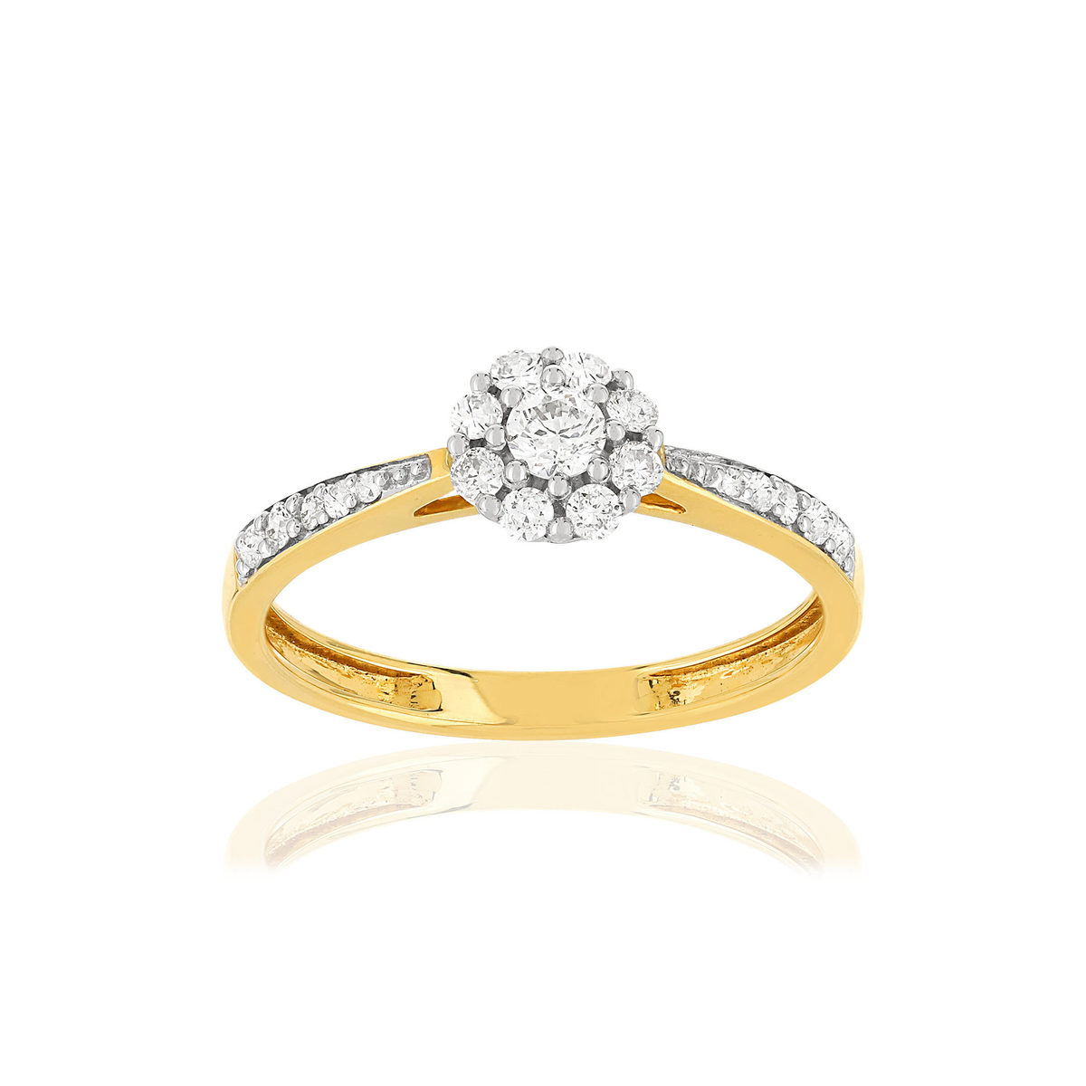 Bague or blanc 750 diamants