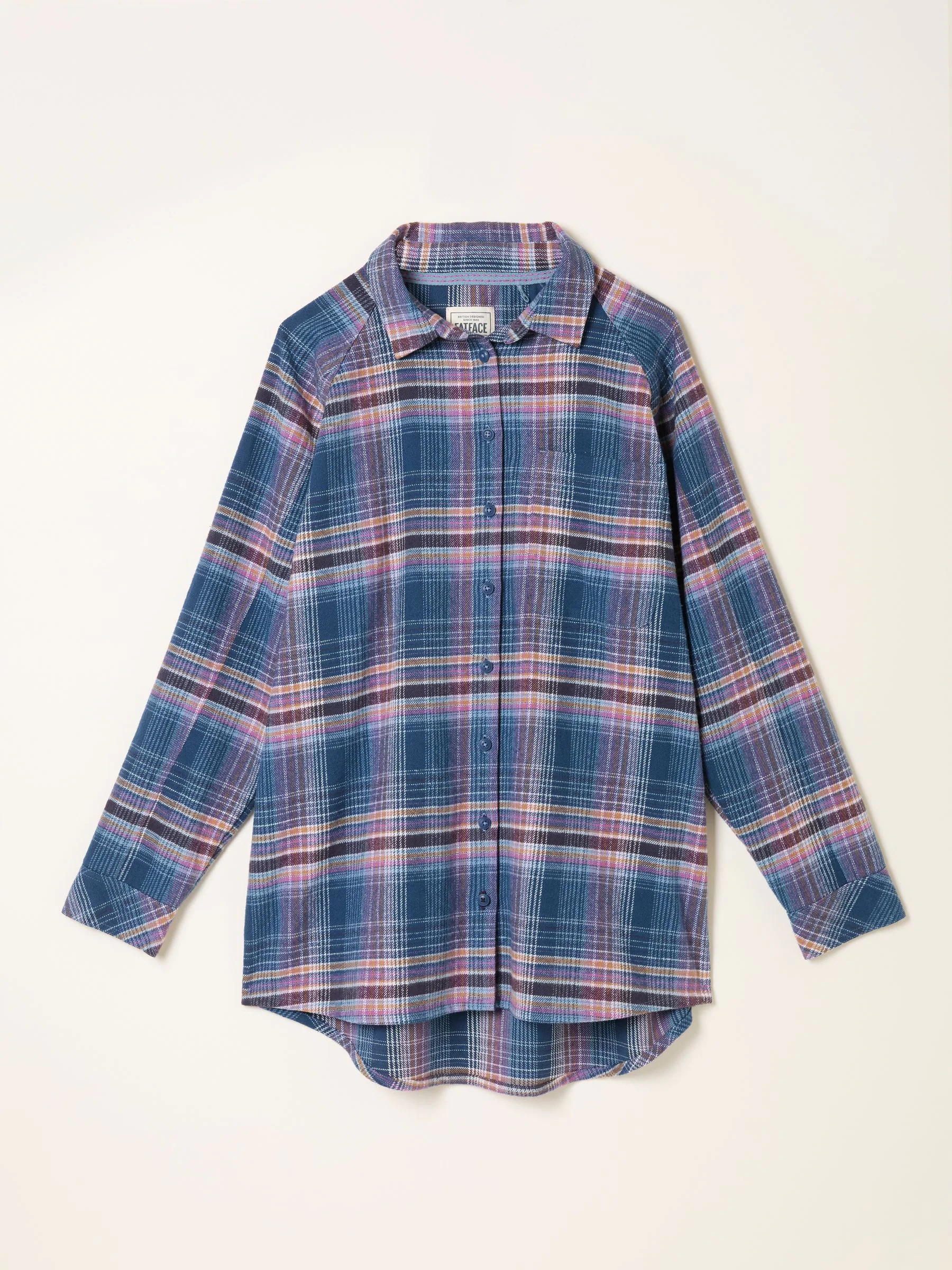 Blauw - FatFace Long Sleeve Check Shirt