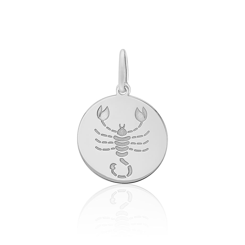 Pendentif Zodiaque Rond Argent Blanc