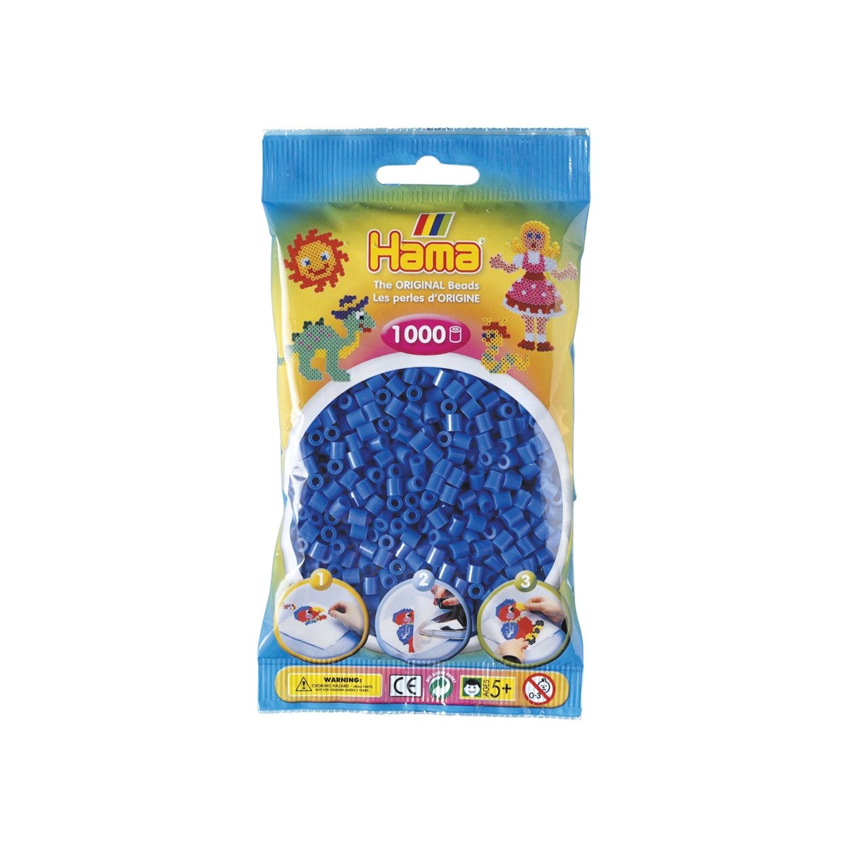 Sachet 1000 perles midi bleu