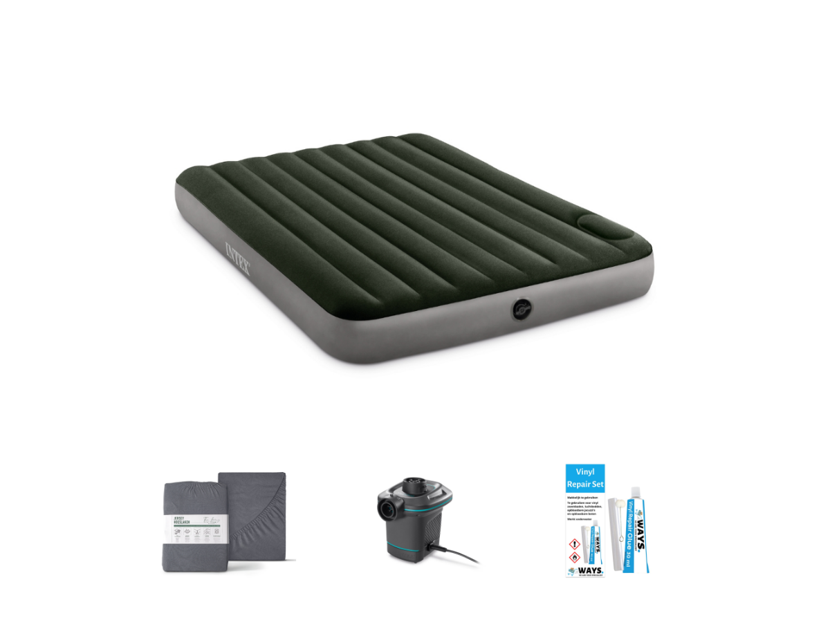 Intex Downy 203 x 152 cm Luchtbedset - 4-delig