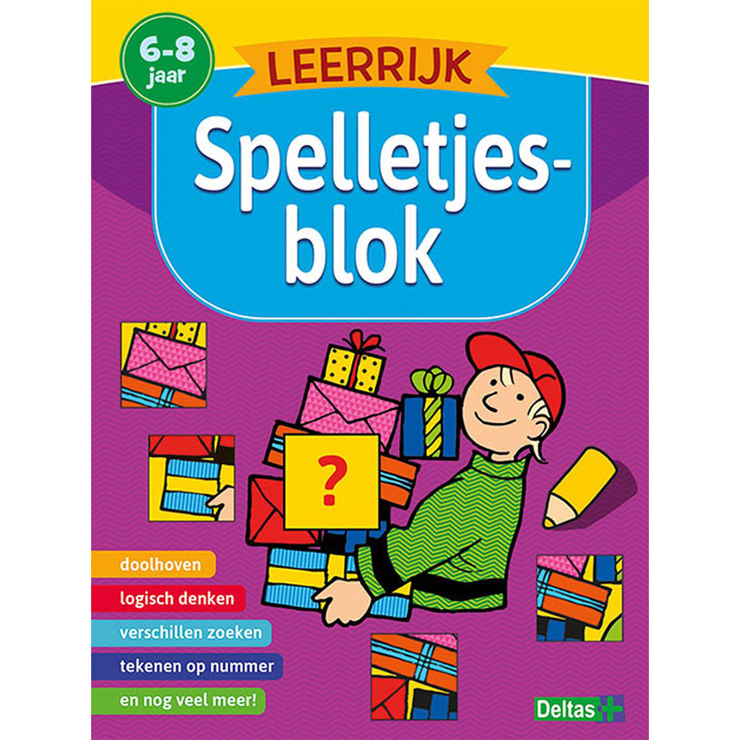 Uitgeverij deltas leerrijk spelletjesblok - 6-8 jaar