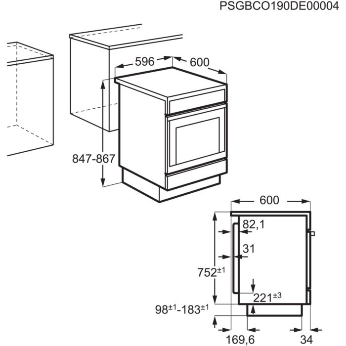 AEG Standherd mit Induktions-Kochfeld CIB6641BBM Edelstahl
