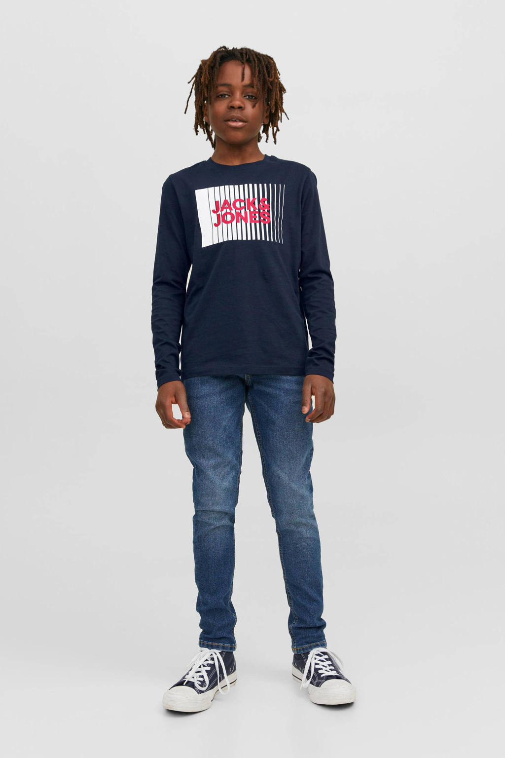 JACK & JONES longsleeve JJECORP van katoen donkerblauw