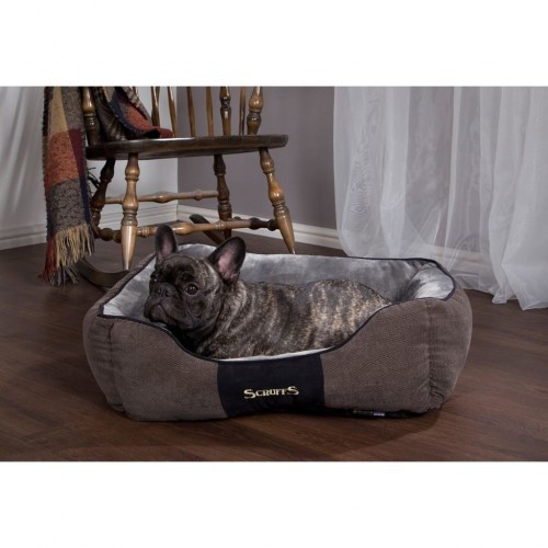 Cama retangular para animais de estimação, cinza