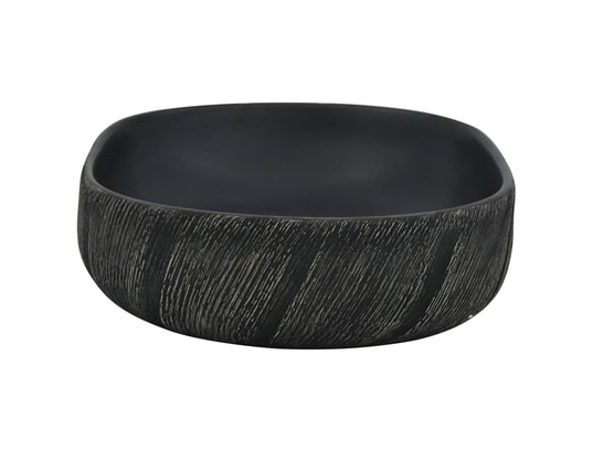 VIDAXL - Vasque à poser noir ovale 59x40x14 cm céramique
