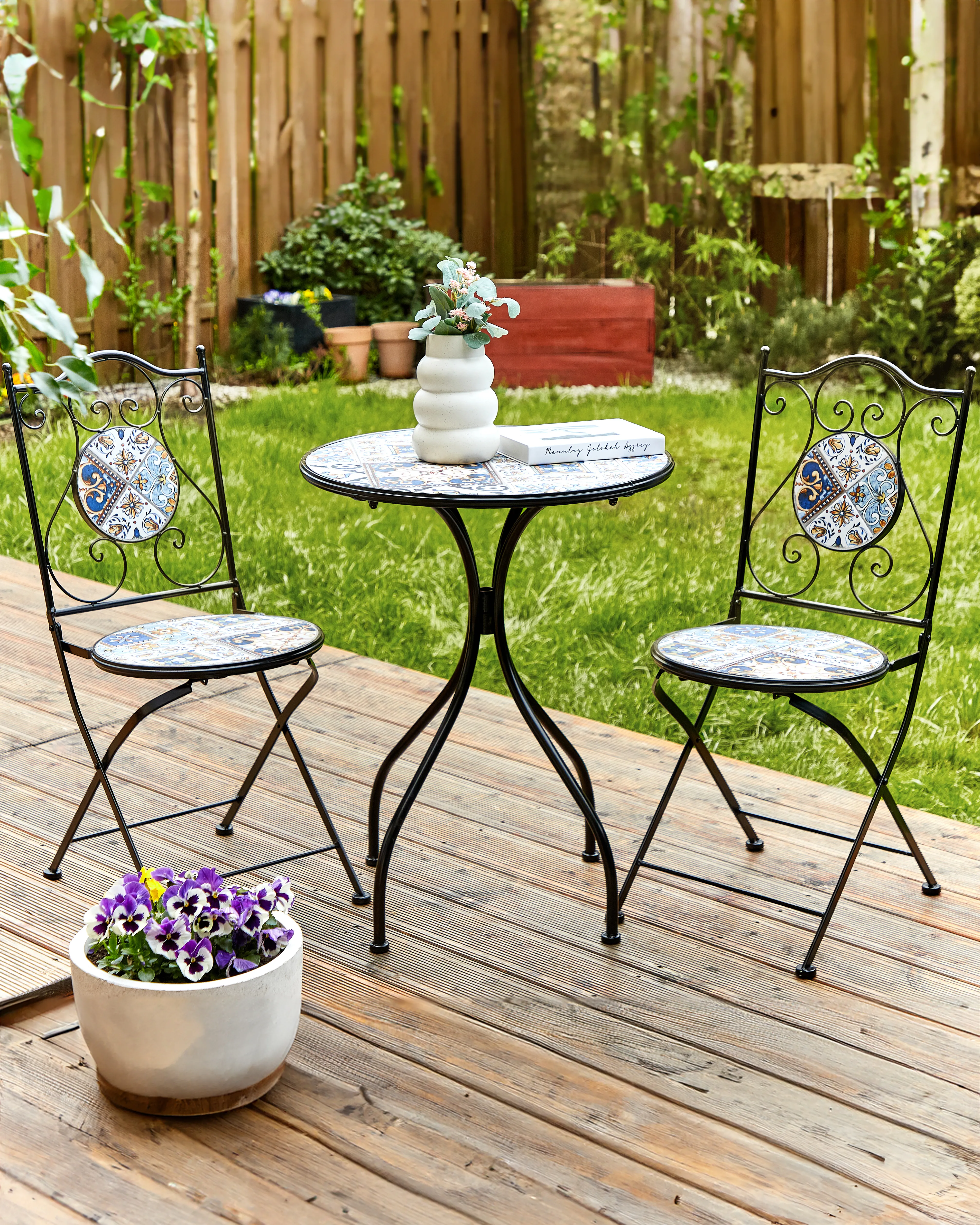 Set van 2 tuinstoelen CIVITA Metaal Zwart