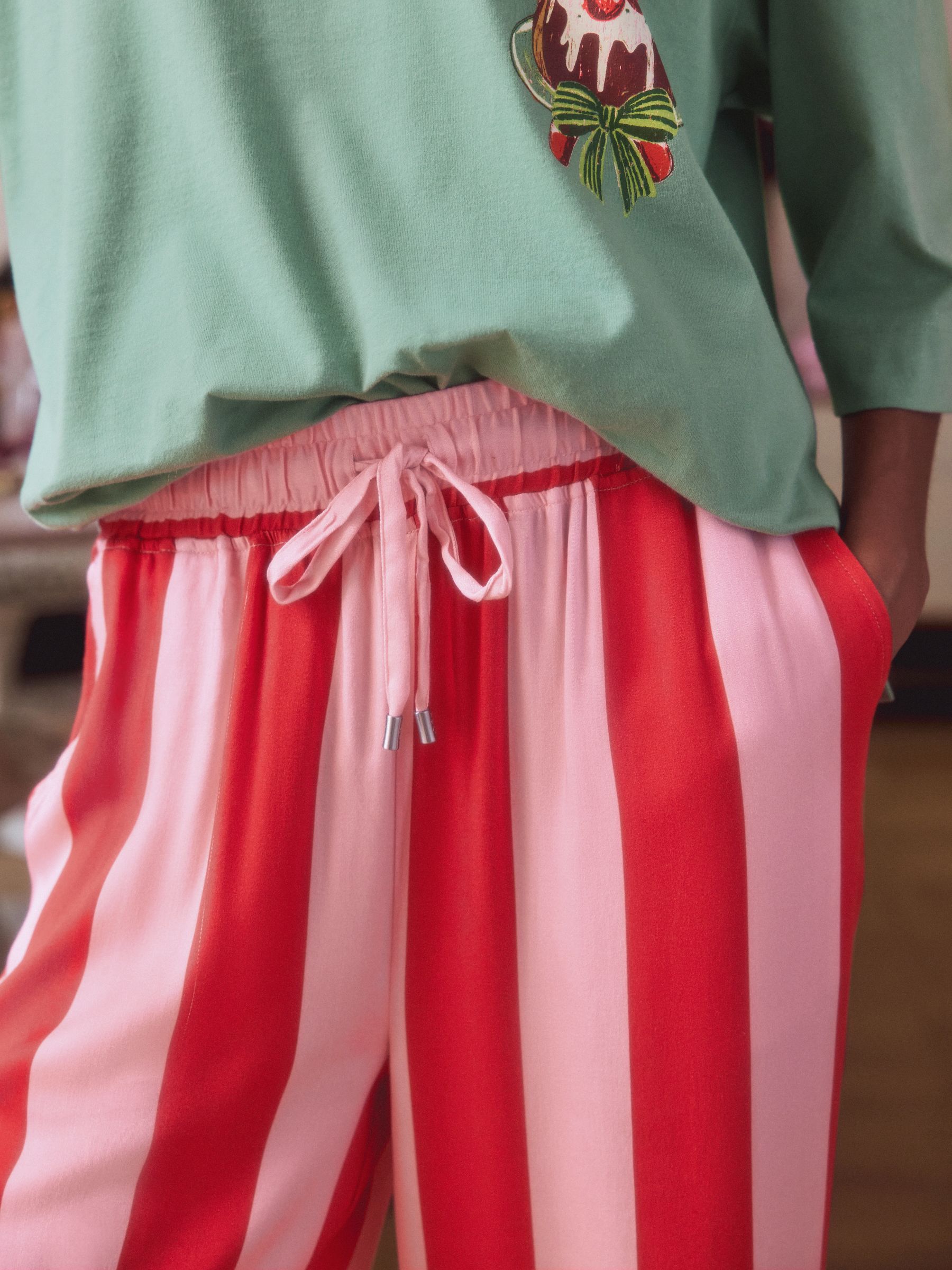 Roze streep - Pyjama met korte mouwen