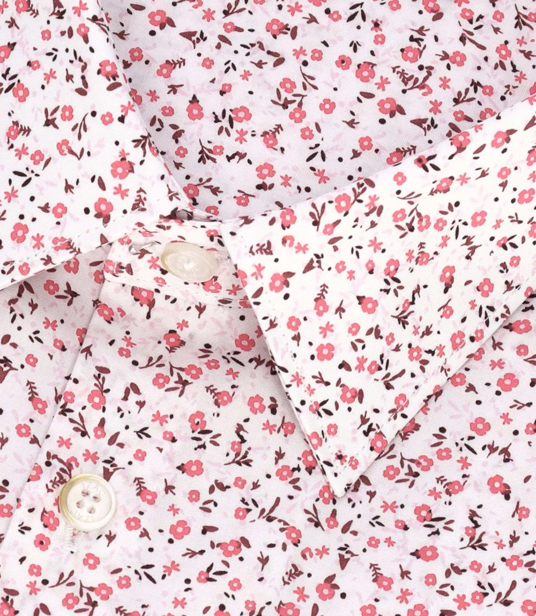 Chemise à imprimé fleuris rose MILO