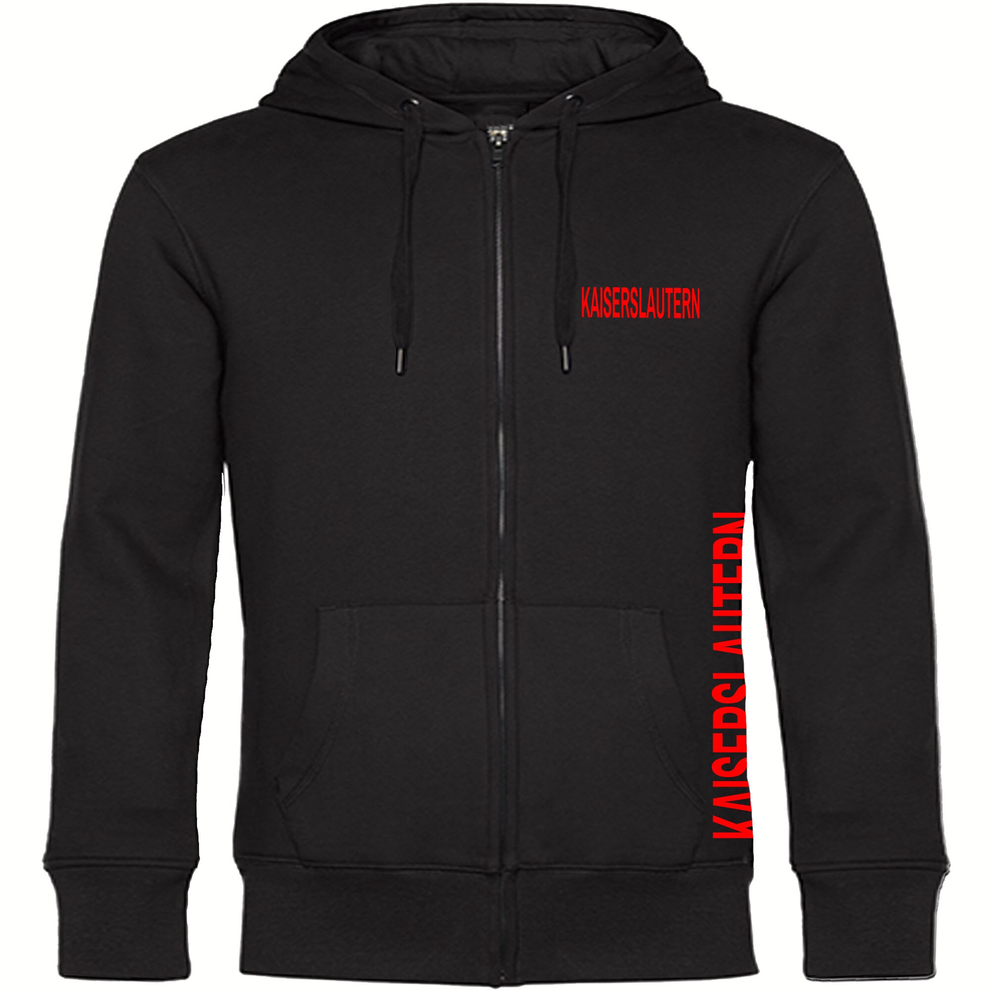 multifanshop® Kapuzen Sweatshirt Jacke - Kaiserslautern - Brust & Seite - Druck rot