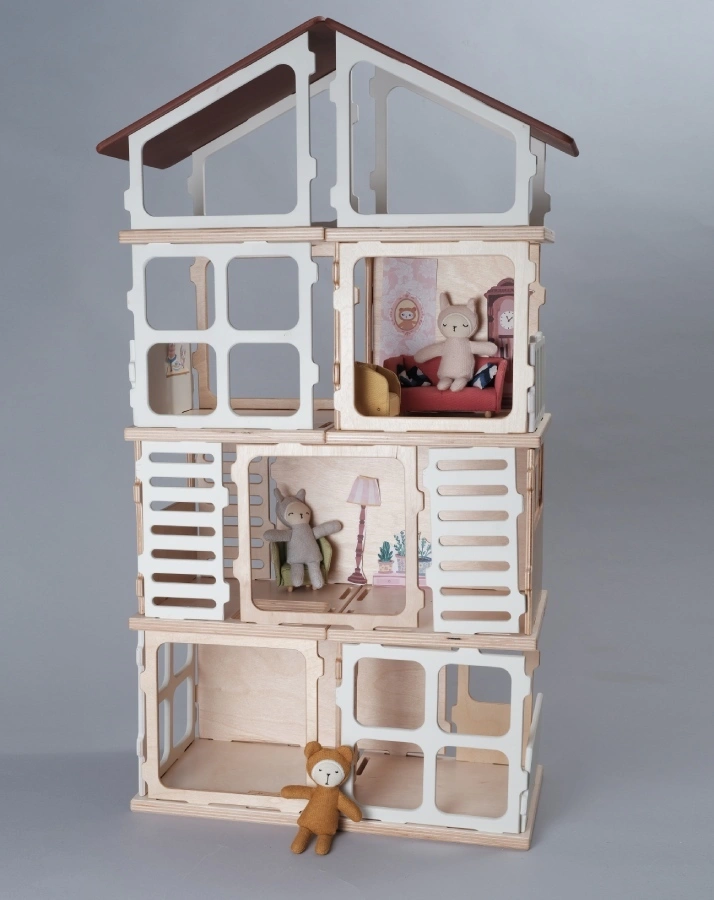 Puppenhaus-Bauset VILLA aus Holz