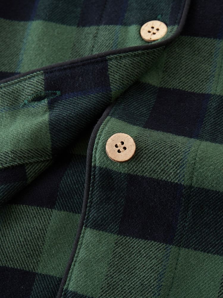 Finlies - Bijpassende pyjamaset voor koppels: geruite top met lange mouwen + broek