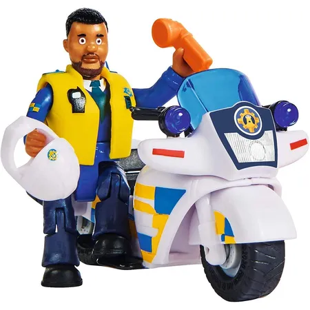 Simba Feuerwehrmann Sam Polizei Motorrad mit Figur