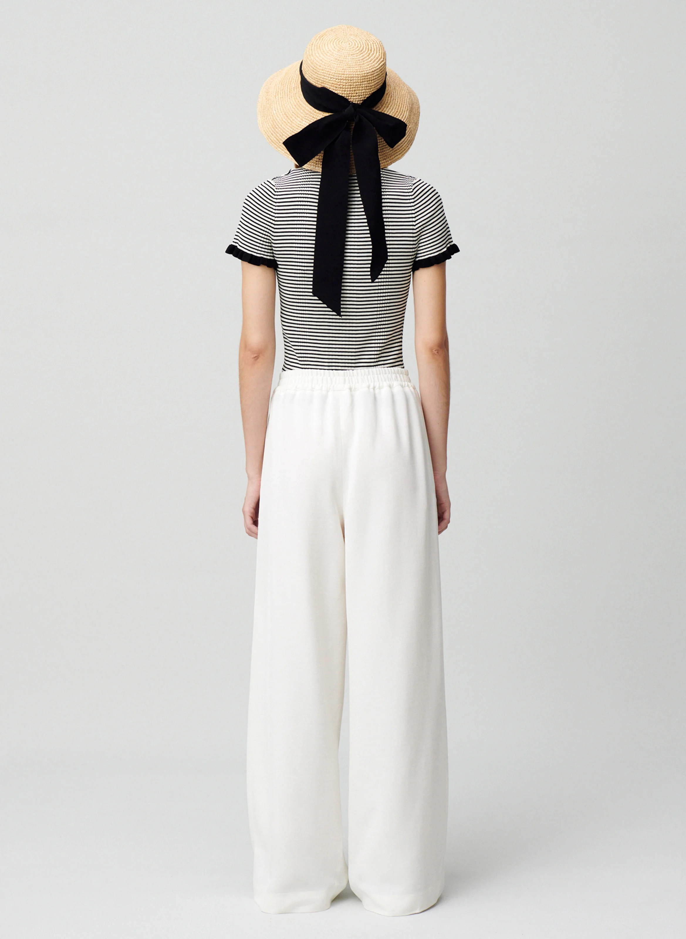 Pantalon large| Blanc