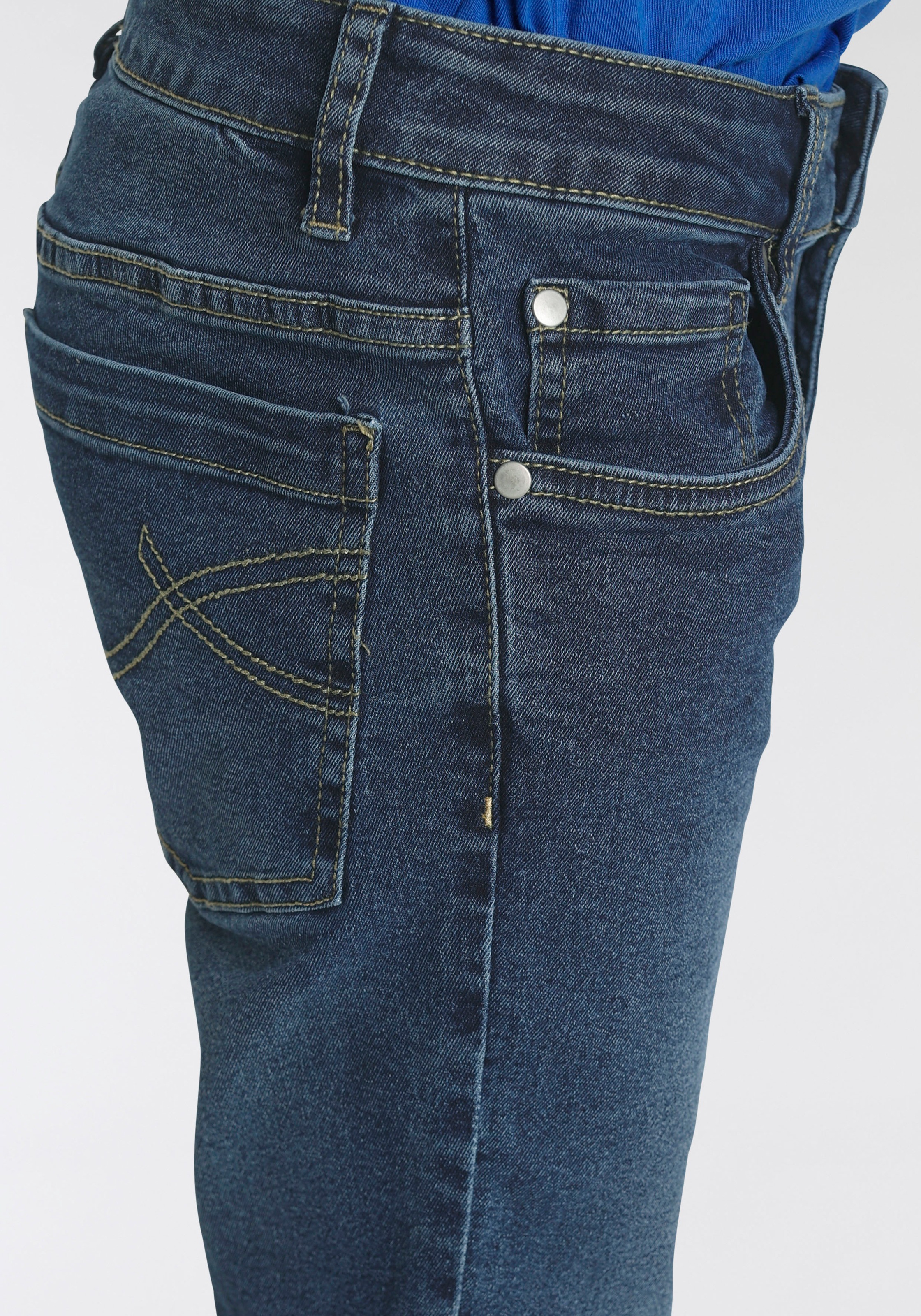 KIDSWORLD Stretch-Jeans », Basic-Jeans für Jungen«, Regular Fit,  schmale Beinform,  mit verstellbarem Gummizug